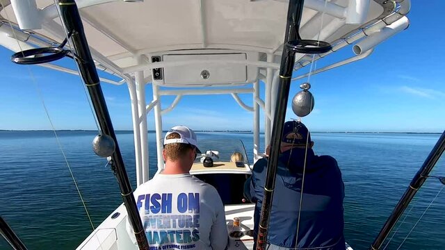Boat captain driving