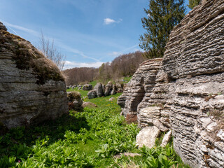 The sphinxes of Lessinia monoliths rock shaped by nature over thousands of years