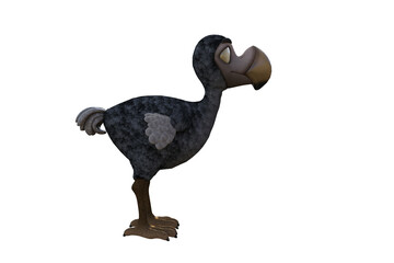 Funny cartoon character vulture baby isolated on a white background. 3d figure, clip art as a template for collage. 3d rendering, 3d illustration. © W.S. Coda