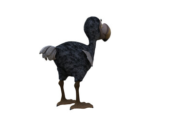 Funny cartoon character vulture baby isolated on a white background. 3d figure, clip art as a template for collage. 3d rendering, 3d illustration. © W.S. Coda