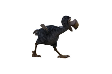 Funny cartoon character vulture baby isolated on a white background. 3d figure, clip art as a template for collage. 3d rendering, 3d illustration. © W.S. Coda