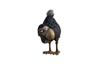 Funny cartoon character vulture baby isolated on a white background. 3d figure, clip art as a template for collage. 3d rendering, 3d illustration. © W.S. Coda