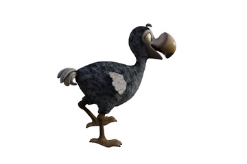 Funny cartoon character vulture baby isolated on a white background. 3d figure, clip art as a template for collage. 3d rendering, 3d illustration. © W.S. Coda