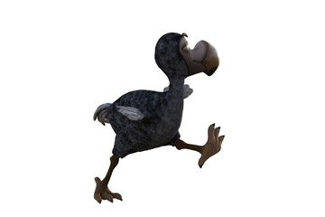 Funny cartoon character vulture baby isolated on a white background. 3d figure, clip art as a template for collage. 3d rendering, 3d illustration. © W.S. Coda