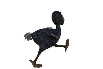 Funny cartoon character vulture baby isolated on a white background. 3d figure, clip art as a template for collage. 3d rendering, 3d illustration. © W.S. Coda