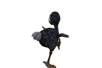 Funny cartoon character vulture baby isolated on a white background. 3d figure, clip art as a template for collage. 3d rendering, 3d illustration. © W.S. Coda