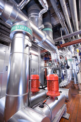 industrial pipes in factory heat exchanger in factory