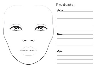 Face chart for make up artist