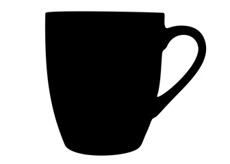 Large and tall mug. Vector image.