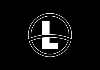 Initial letter L with circle frame. Graphic alphabet symbol for corporate business identity