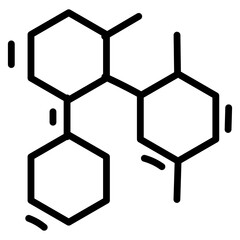 An editable design icon of compound, organic chemistry