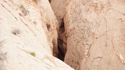 Escalante slot canyon in a dry desert environment near Utah, USA.