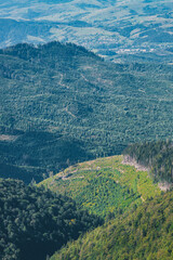 Fototapeta premium Majestic Carpathian Mountain Gemba, Pylypets', part of Borzhava mountain system. Mountain landscape. Ukraine.