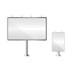 Fototapeta premium Blank billboard. Mockup and template for your advertisement and design. Realistic advertising constructions and light boxes. Outdoor big board. Vector illustration.