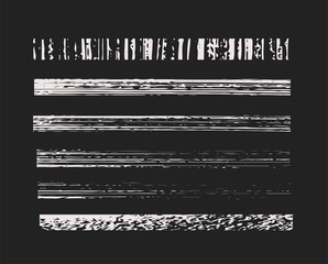 Vector set of chalk seamless strokes. Ink art brushes. Hand drawn grunge lines on chalkboard background. Crayon brush doodle grainy texture. Artistic pen watercolor brushstroke drawing. 