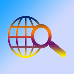 illustration magnifying glass with a map 