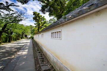 神奈川県小田原市　小田原城(通路の城壁)