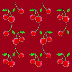 seamless background with cherry