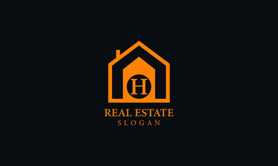 Alphabet H Real Estate Monogram Vector Logo Design, Letter H House Icon Template