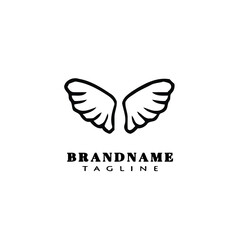 angel wings logo icon design template vector illustration