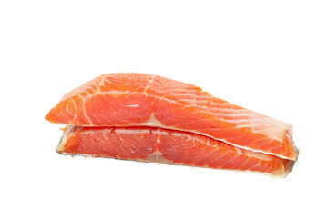 Fresh raw salmon isolated on white background