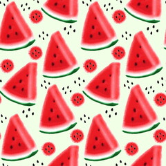 seamless pattern with watermelon