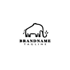 cute animal elephant logo template icon vector illustration