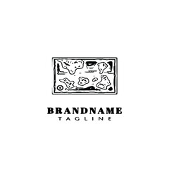 cute old vintage map logo cartoon icon vector illustration