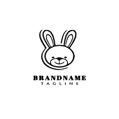 cute rabbit logo cartoon icon vector illustration