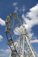 Ferris wheel. Ferris wheel in front of the sky. Big carousel