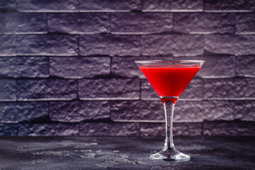 Cold summer strawberry cocktail