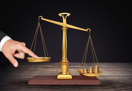 Money Leverage And Inflation Balance. Financial Concept with libra