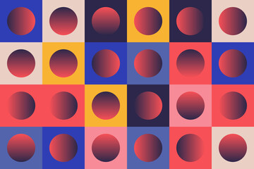 Abstract geometric vector seamless pattern with color gradient