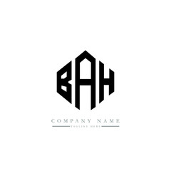 BAH letter logo design with polygon shape. BAH polygon logo monogram. BAH cube logo design. BAH hexagon vector logo template white and black colors. BAH monogram, BAH business and real estate logo. 