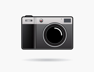 Photo Camera Icon. Vector Illustration.