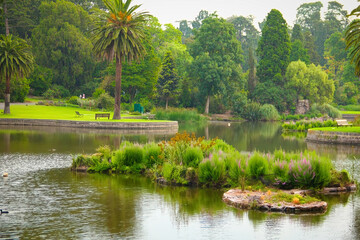 Small lake in a public park of Royal Botanic Gardens Melbourne