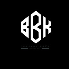 BBK letter logo design with polygon shape. BBK polygon logo monogram. BBK cube logo design. BBK hexagon vector logo template white and black colors. BBK monogram, BBK business and real estate logo. 