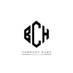 BCH letter logo design with polygon shape. BCH polygon logo monogram. BCH cube logo design. BCH hexagon vector logo template white and black colors. BCH monogram, BCH business and real estate logo. 