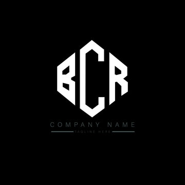 BCR letter logo design with polygon shape. BCR polygon logo monogram. BCR cube logo design. BCR hexagon vector logo template white and black colors. BCR monogram, BCR business and real estate logo. 