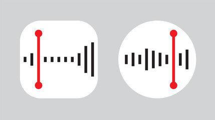 Two Icons Design with Waves of the equalizer. EQ Vector Illustration. Voice Memo Recorder Icon.