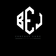BEJ letter logo design with polygon shape. BEJ polygon logo monogram. BEJ cube logo design. BEJ hexagon vector logo template white and black colors. BEJ monogram, BEJ business and real estate logo. 