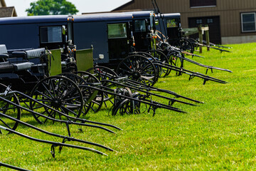 Parked Amish Buggies