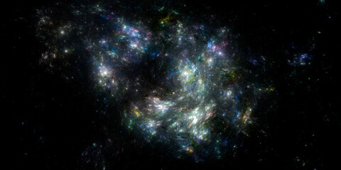 Naklejka premium Banner Star field background . Starry outer space background texture . Colorful Starry Night Sky Outer Space background. 3D illustration 