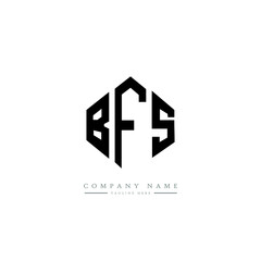 BFS letter logo design with polygon shape. BFS polygon logo monogram. BFS cube logo design. BFS hexagon vector logo template white and black colors. BFS monogram, BFS business and real estate logo. 