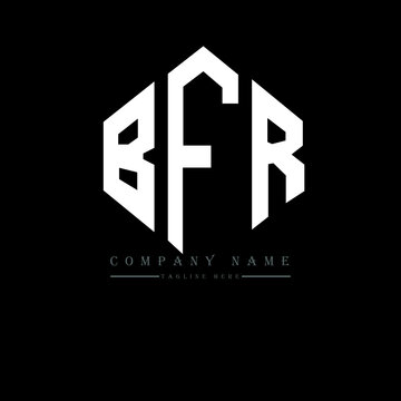 BFR letter logo design with polygon shape. BFR polygon logo monogram. BFR cube logo design. BFR hexagon vector logo template white and black colors. BFR monogram, BFR business and real estate logo. 