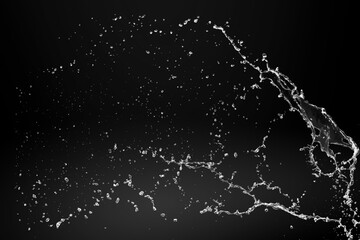 Beautiful clean water splash on black background.