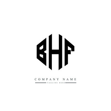 BHF letter logo design with polygon shape. BHF polygon logo monogram. BHF cube logo design. BHF hexagon vector logo template white and black colors. BHF monogram, BHF business and real estate logo. 