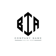 BIA letter logo design with polygon shape. BIA polygon logo monogram. BIA cube logo design. BIA hexagon vector logo template white and black colors. BIA monogram, BIA business and real estate logo. 