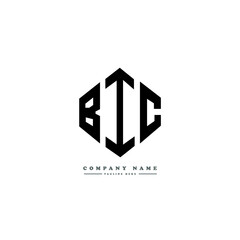 BIC letter logo design with polygon shape. BIC polygon logo monogram. BIC cube logo design. BIC hexagon vector logo template white and black colors. BIC monogram, BIC business and real estate logo. 