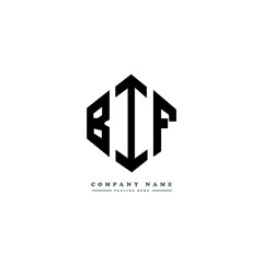 BIF letter logo design with polygon shape. BIF polygon logo monogram. BIF cube logo design. BIF hexagon vector logo template white and black colors. BIF monogram, BIF business and real estate logo. 